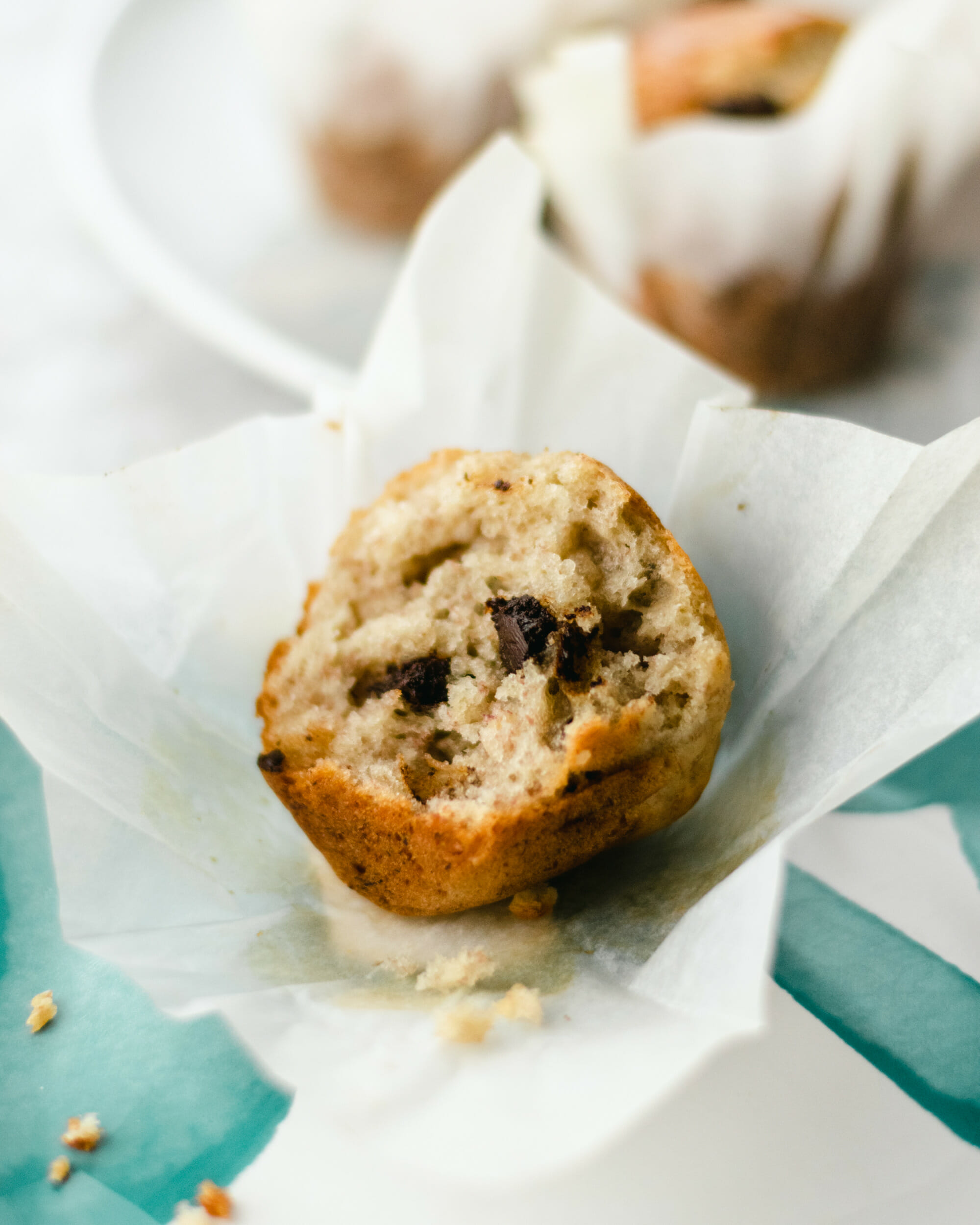 Wegańskie muffinki bananowe z czekoladą